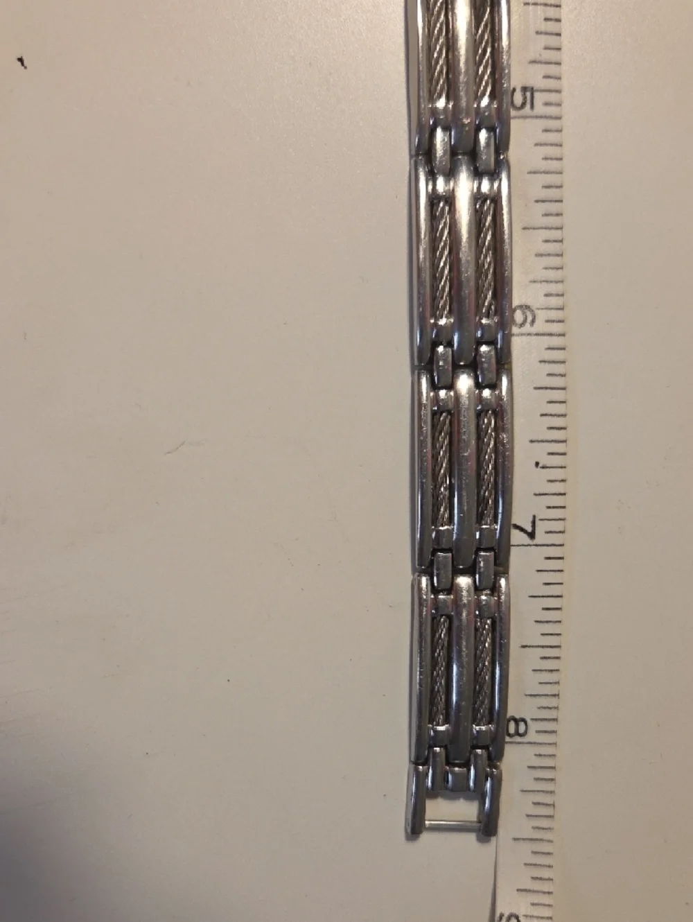 Silver-Tone Stainless Steel  Link Bracelet Unisex 8.5 In